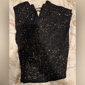 ZYIA Black Joggers with Gold Speckle Print